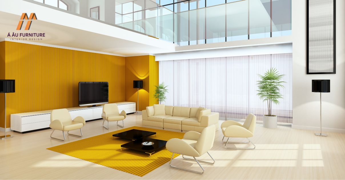 phòng khách biệt thự hiện đại