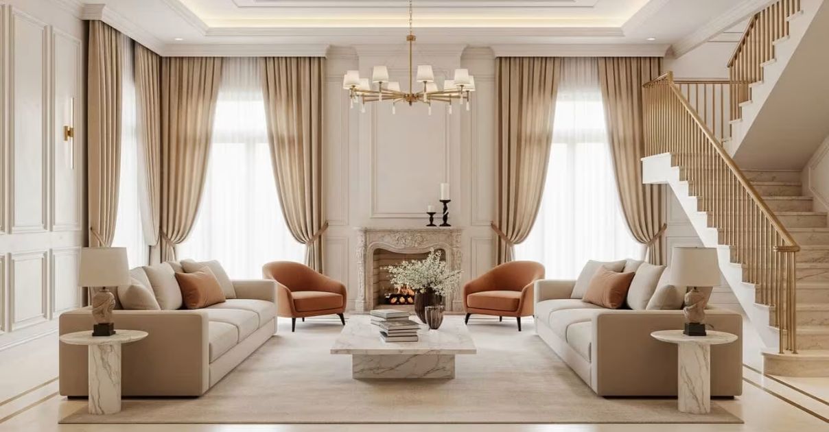 Phòng khách biệt thự hiện đại