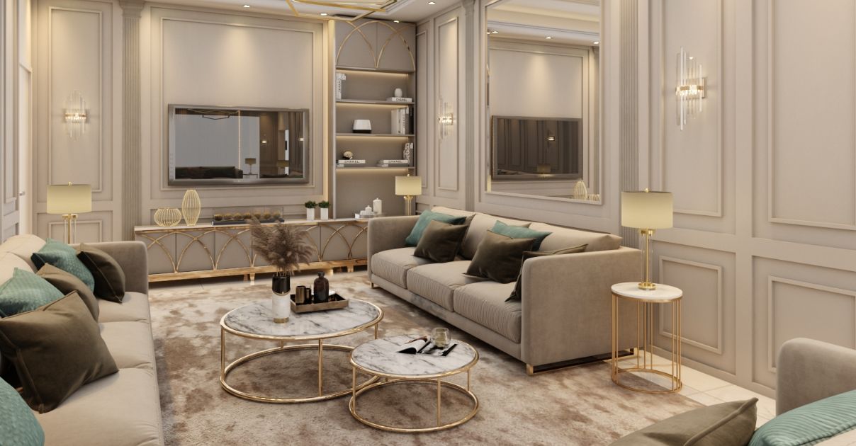 Phòng khách biệt thự hiện đại