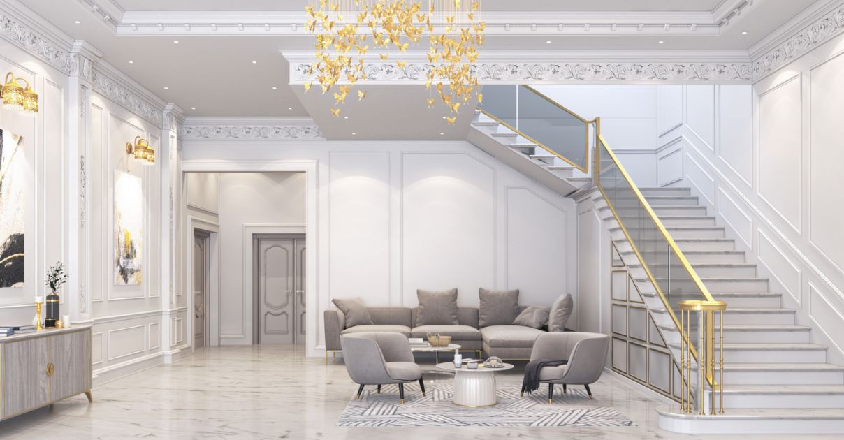 Phòng khách biệt thự hiện đại