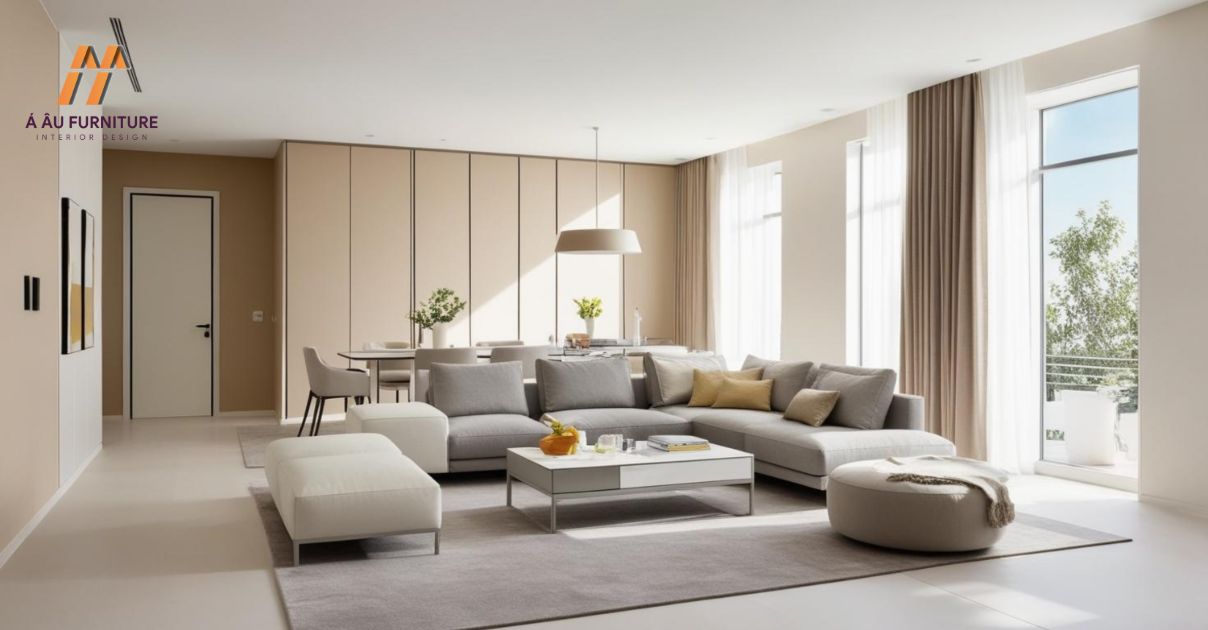 Phòng khách biệt thự hiện đại