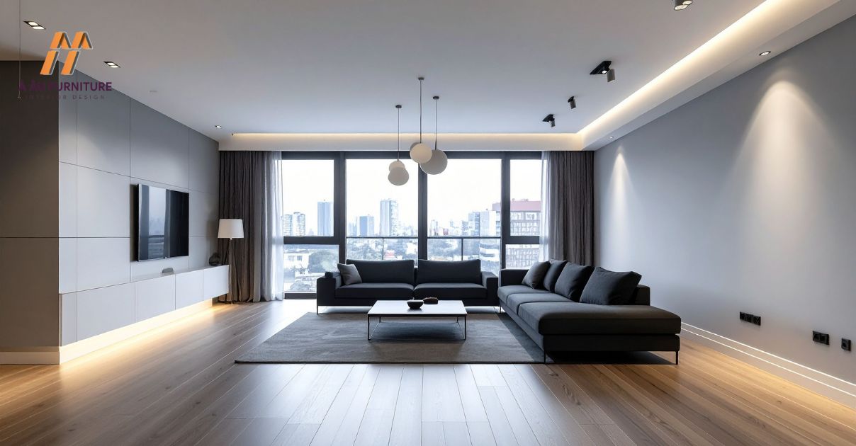 Phòng khách biệt thự hiện đại