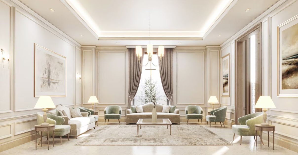 Phòng khách biệt thự hiện đại