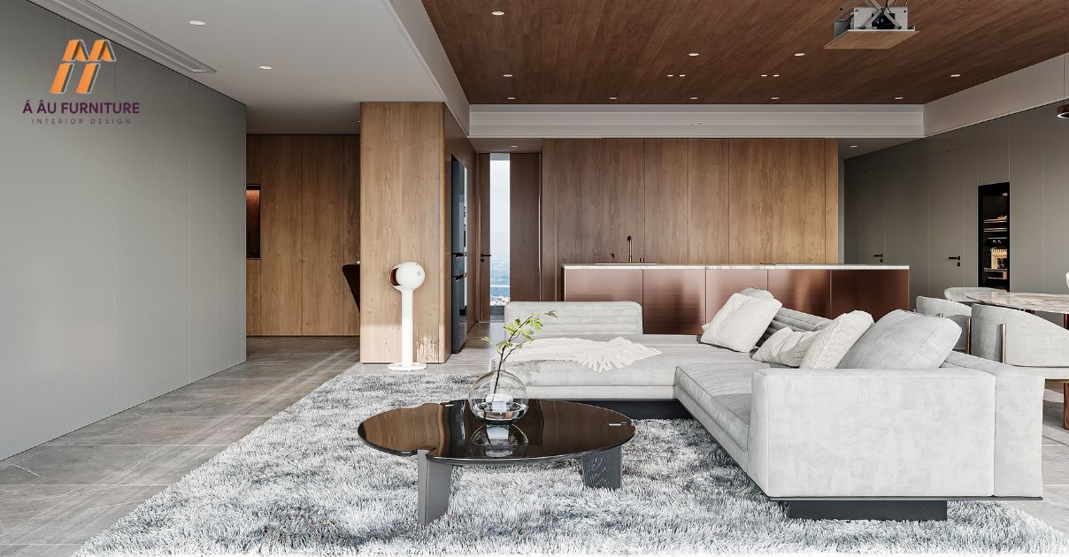 phòng khách biệt thự hiện đại