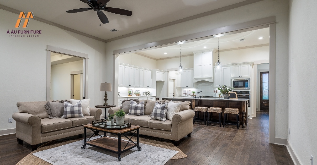 phòng khách liền bếp