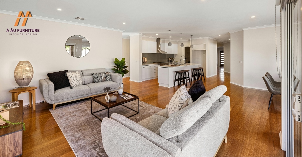 phòng khách liền bếp