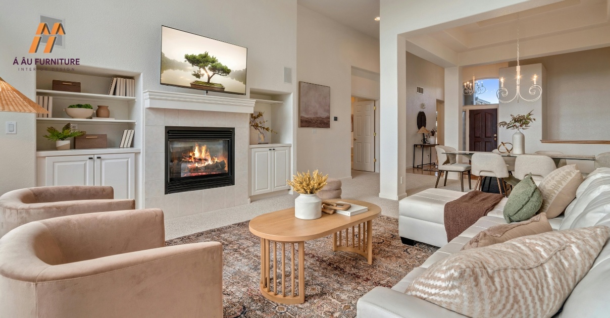 phòng khách liền bếp