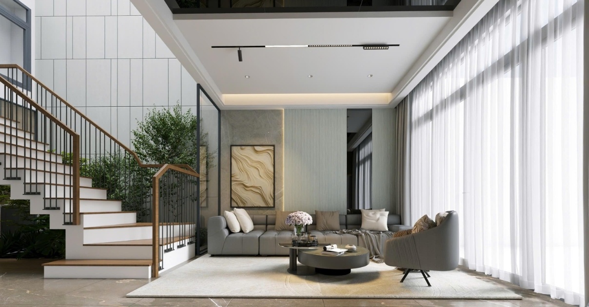 phòng khách nhà phố