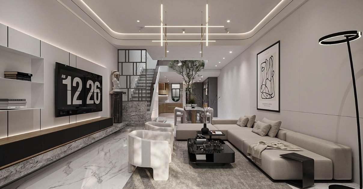 phòng khách nhà phố