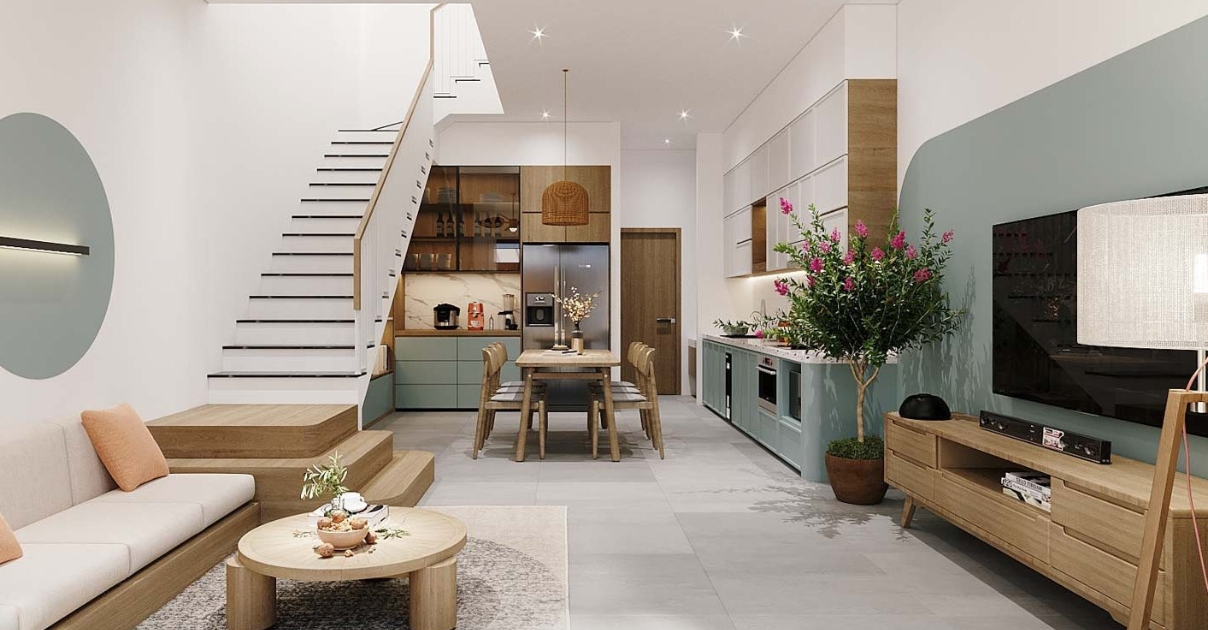 phòng khách nhà ống