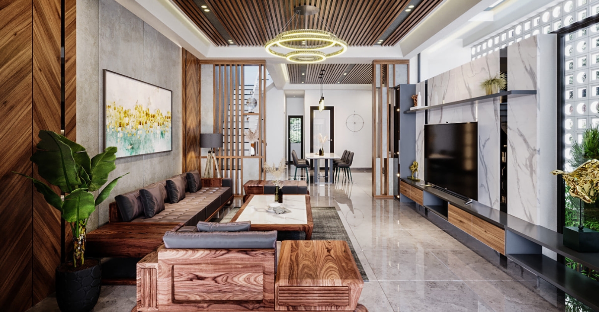 phòng khách nhà ống