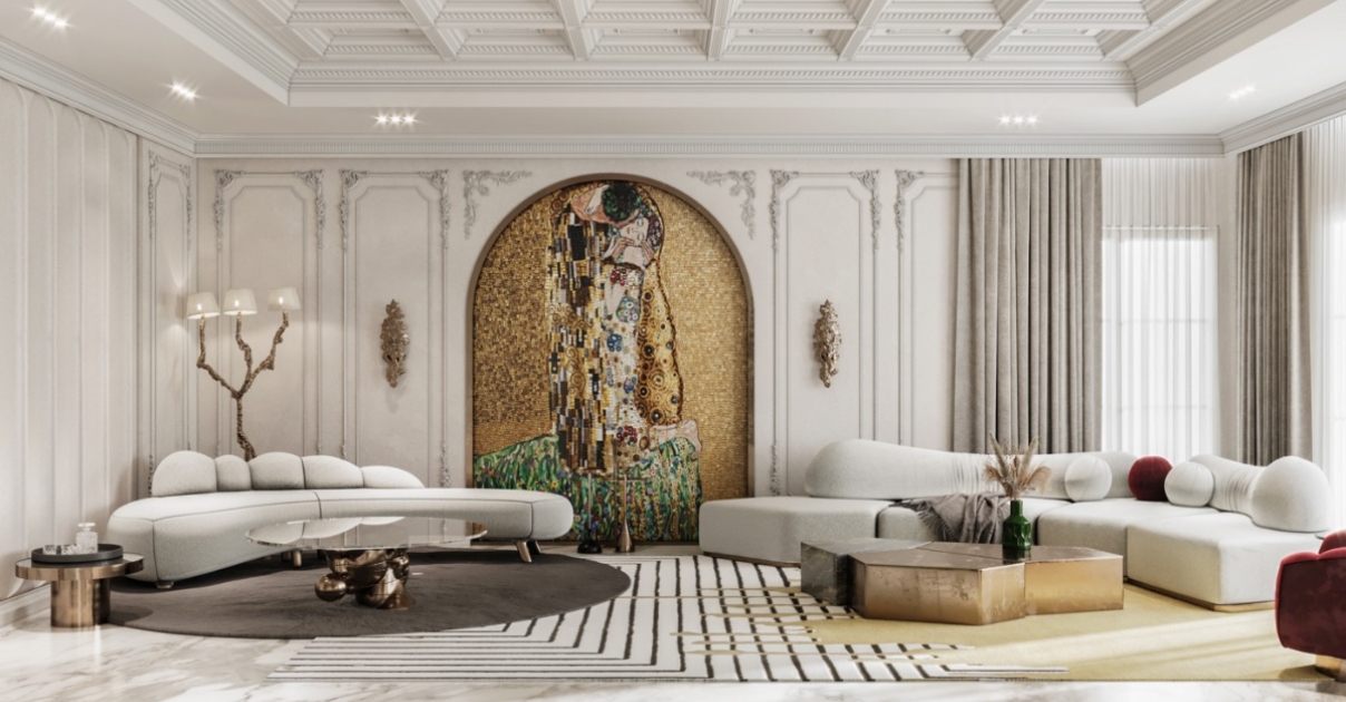 thiết kế phòng khách Tân cổ điển