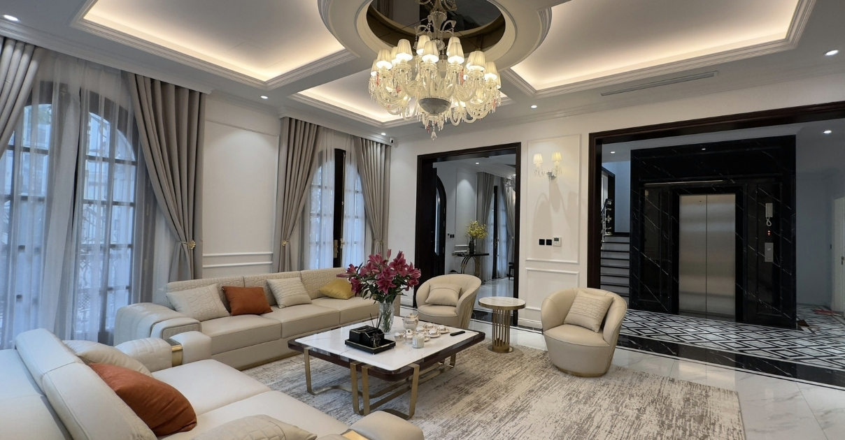 thiết kế phòng khách Tân cổ điển