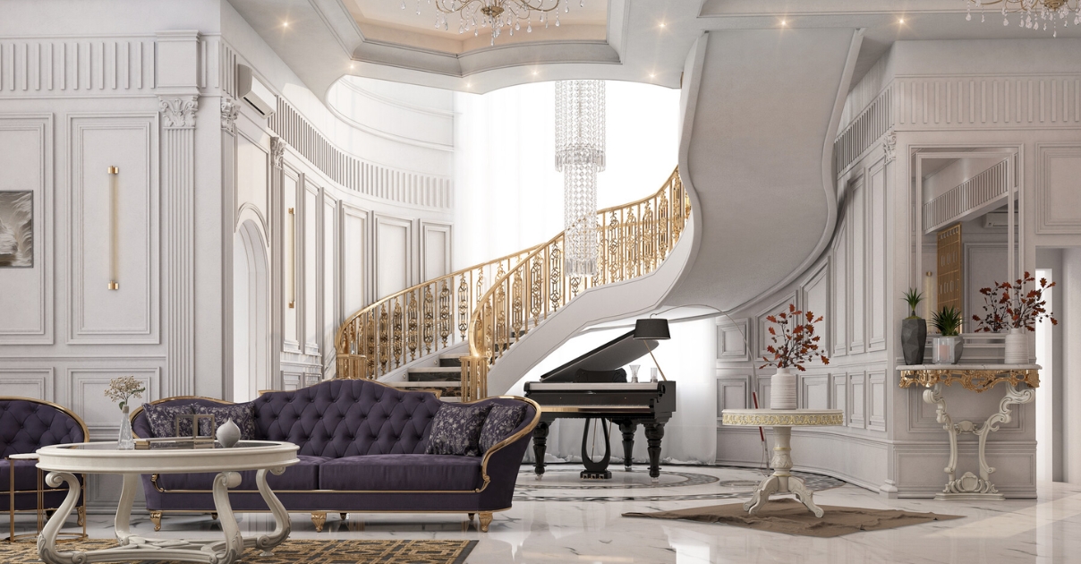 thiết kế phòng khách Tân cổ điển