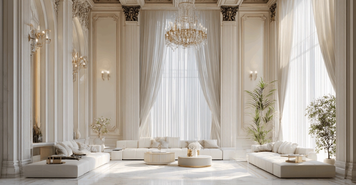 thiết kế phòng khách Tân cổ điển