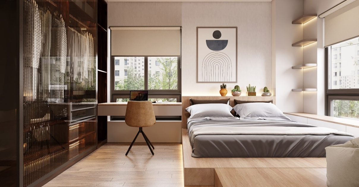 phòng ngủ nhỏ 8m2