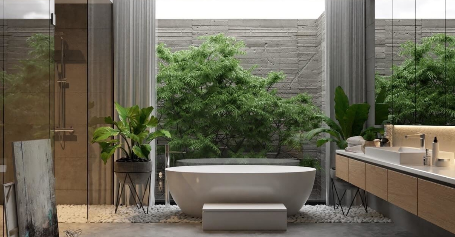 thiết kế phòng tắm hiện đại