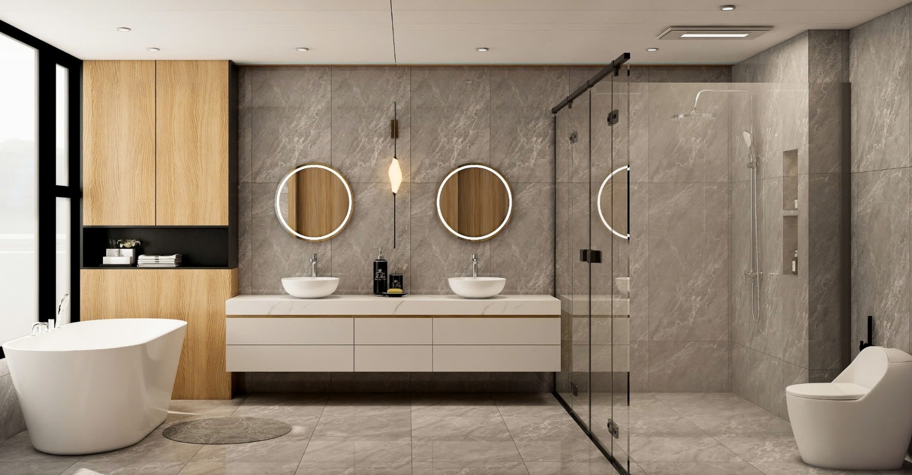 thiết kế phòng tắm hiện đại