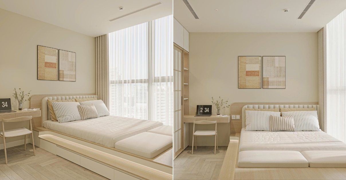 thiết kế nội thất chung cư 2 phòng ngủ