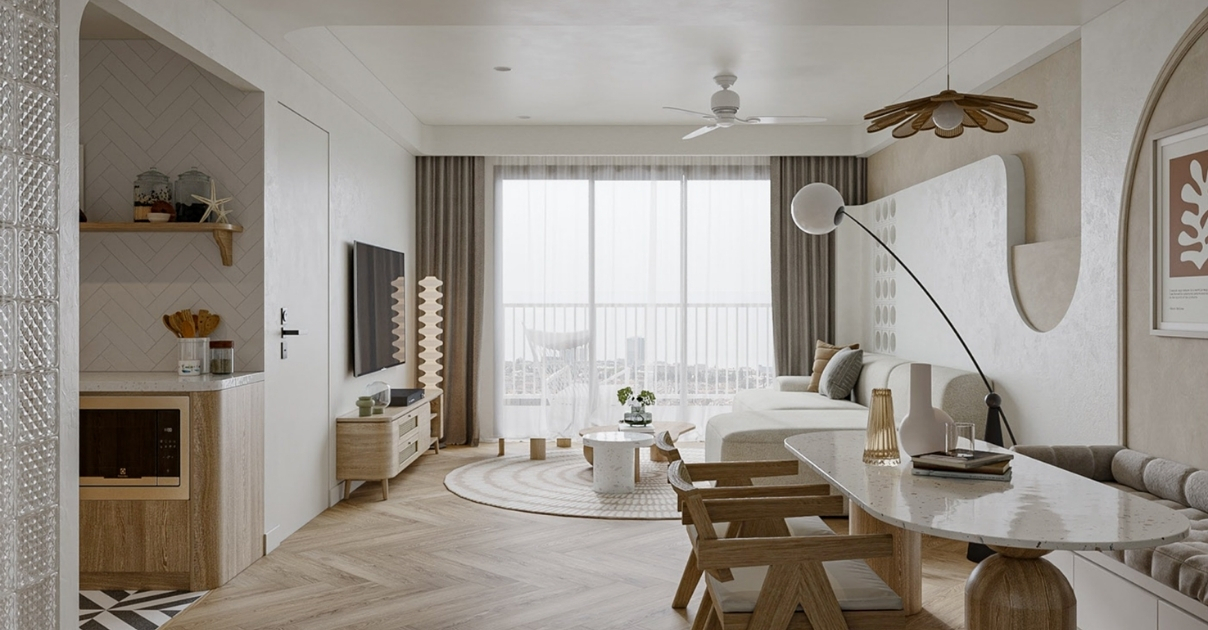 thiết kế nội thất chung cư 2 phòng ngủ