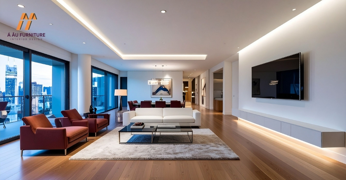 thiết kế nội thất phòng khách chung cư