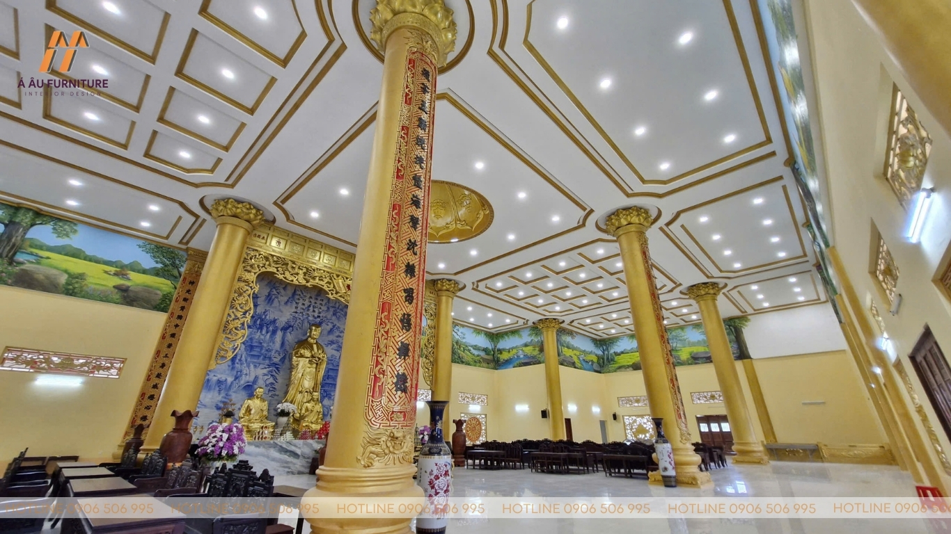 Dự án thi công trần vòm thạch cao Tổ đường chùa Phật Quốc Vạn Thành