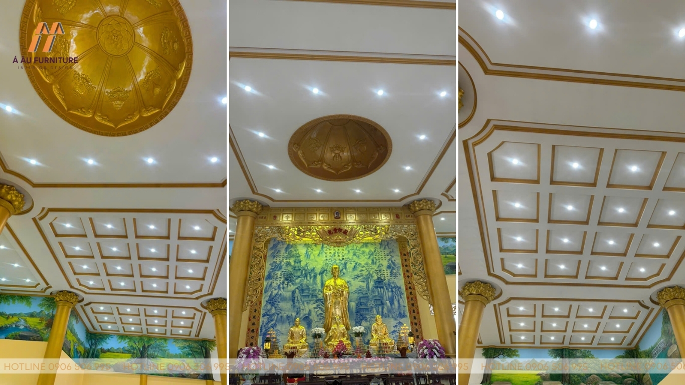 Dự án thi công trần vòm thạch cao Tổ đường chùa Phật Quốc Vạn Thành