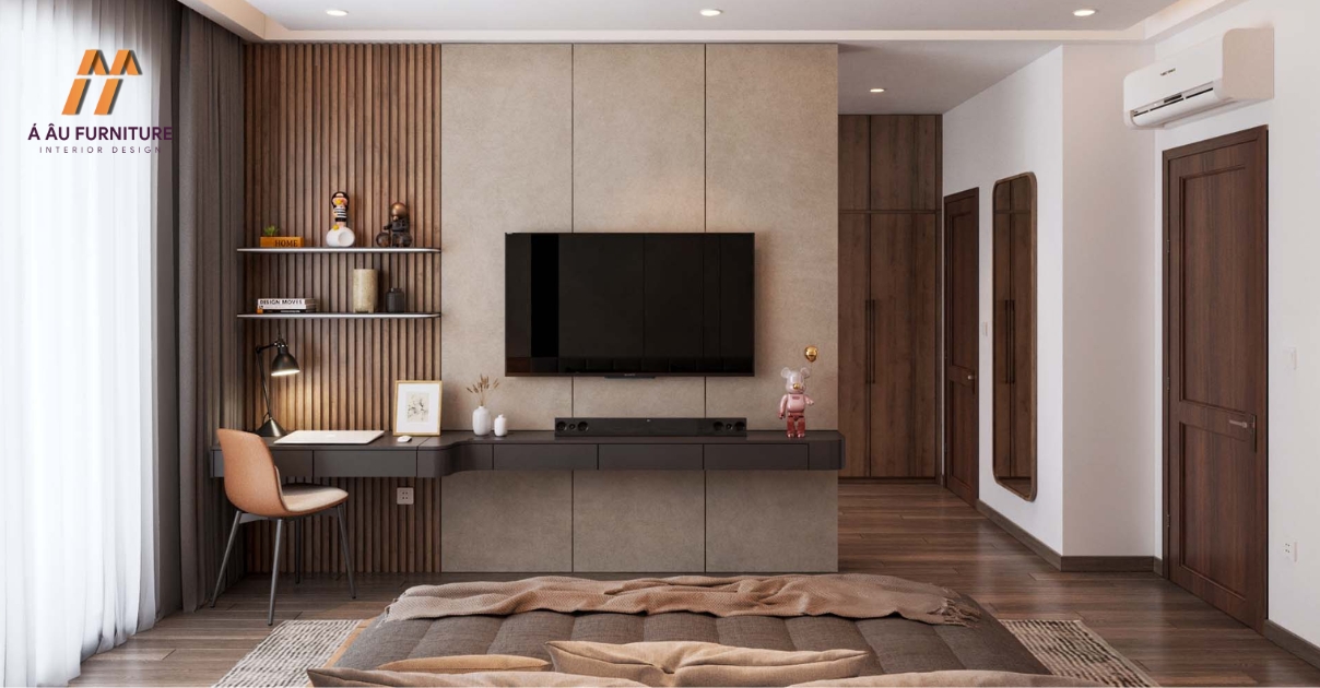 bàn làm việc trong căn hộ nhỏ