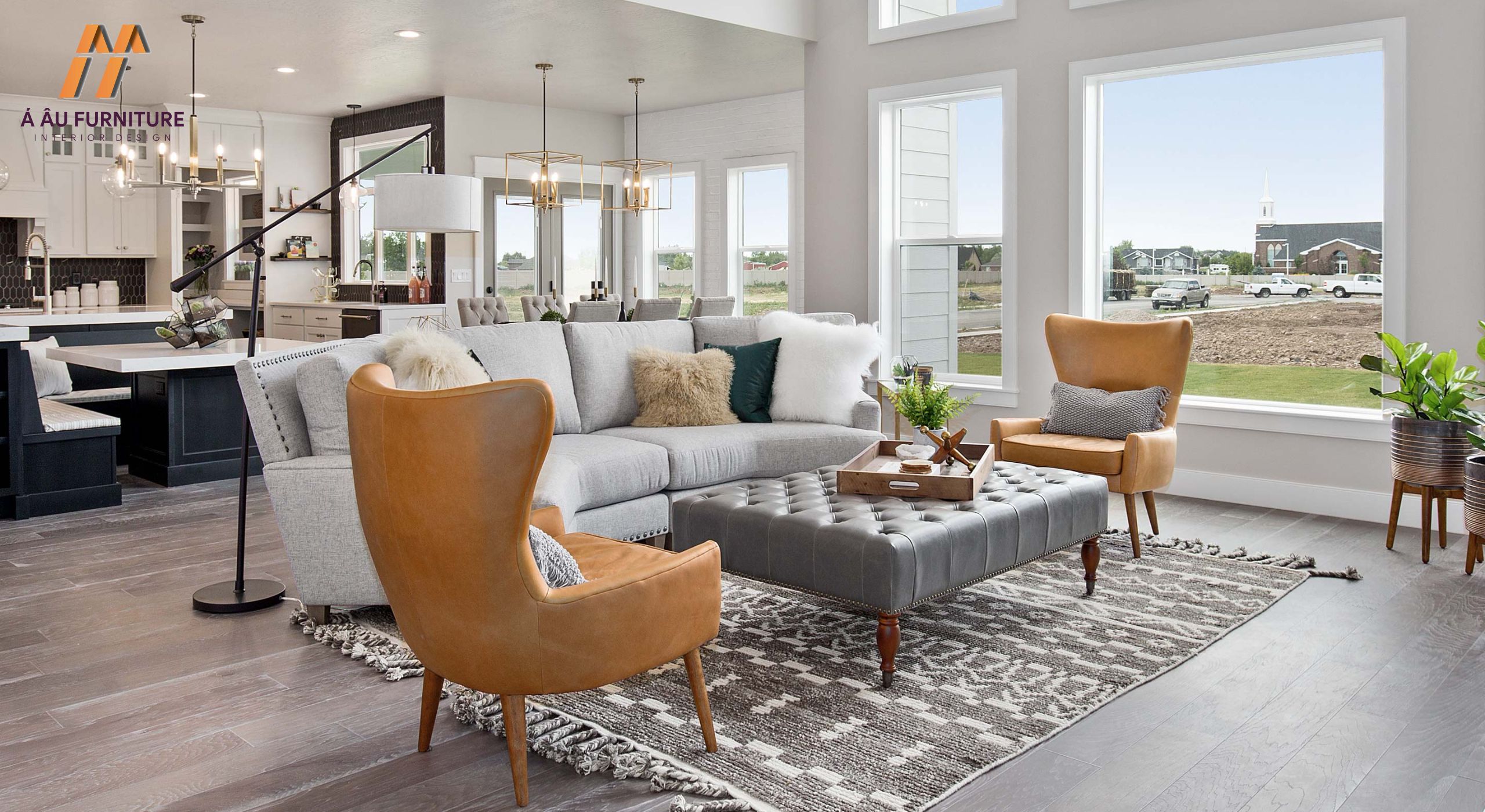 Mẫu phòng khách nhà cấp 4 không gian mở