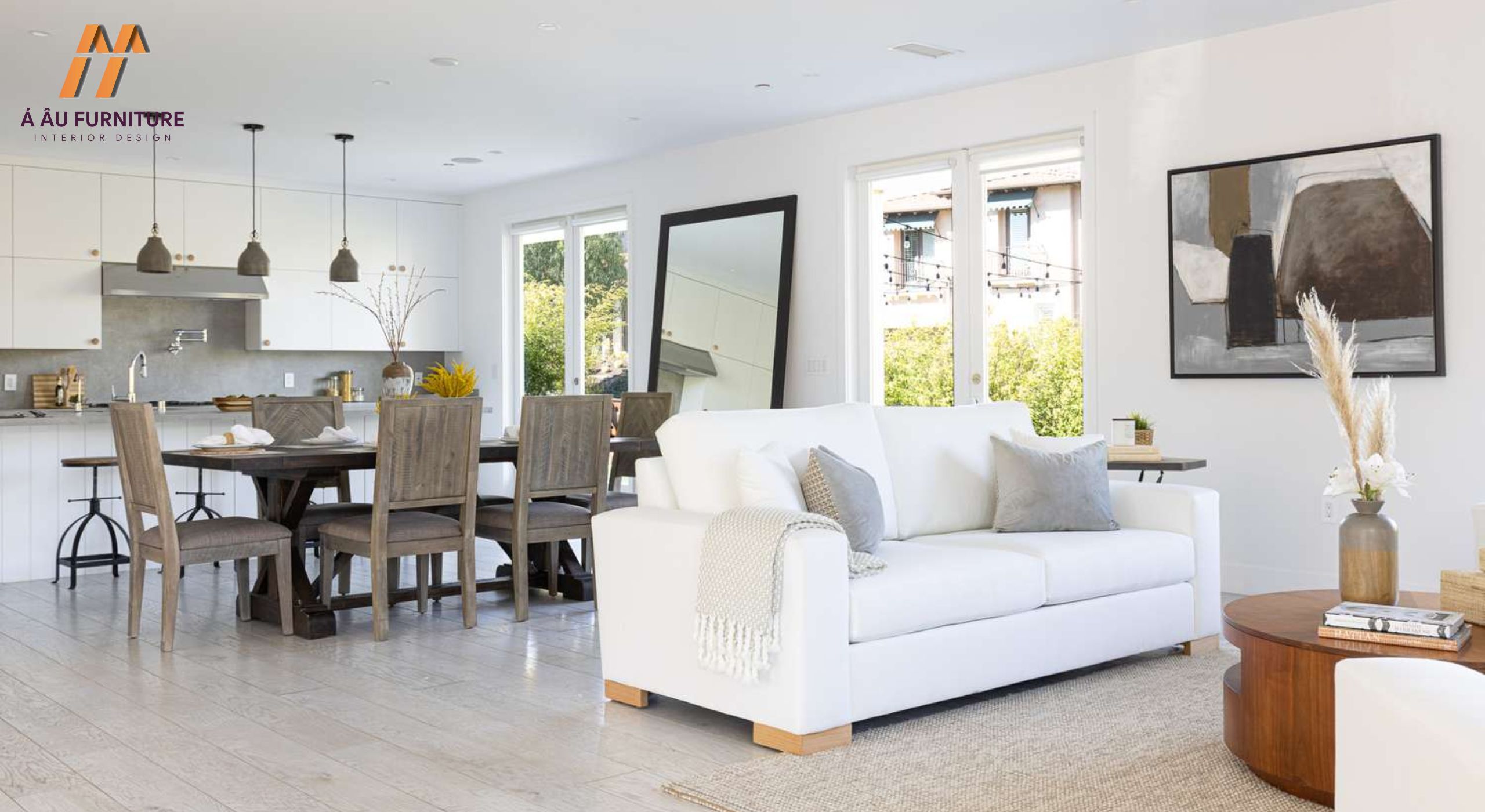 Mẫu phòng khách nhà cấp 4 không gian mở