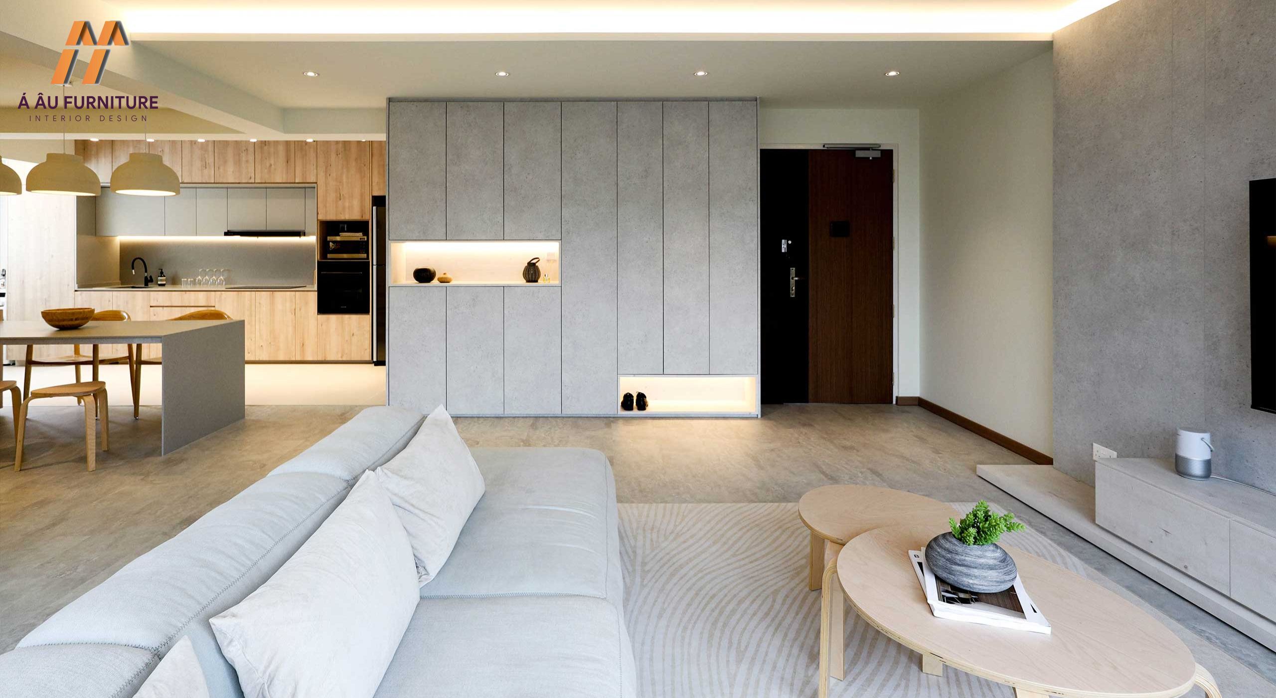 Mẫu phòng khách nhà cấp 4 không gian mở