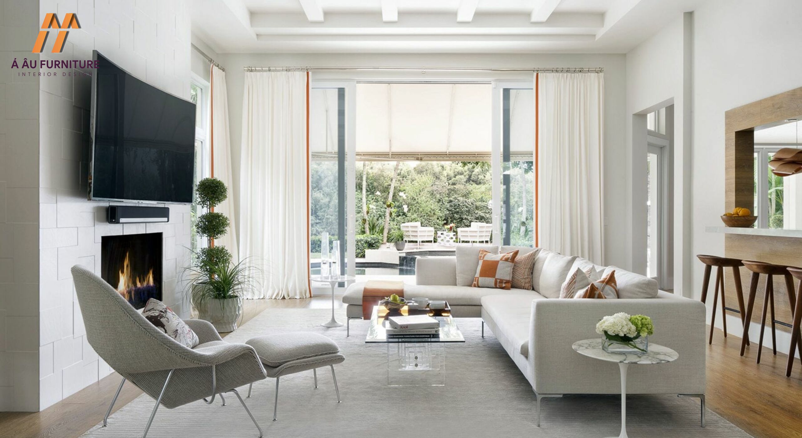 Mẫu phòng khách nhà cấp 4 hiện đại, tiện nghi