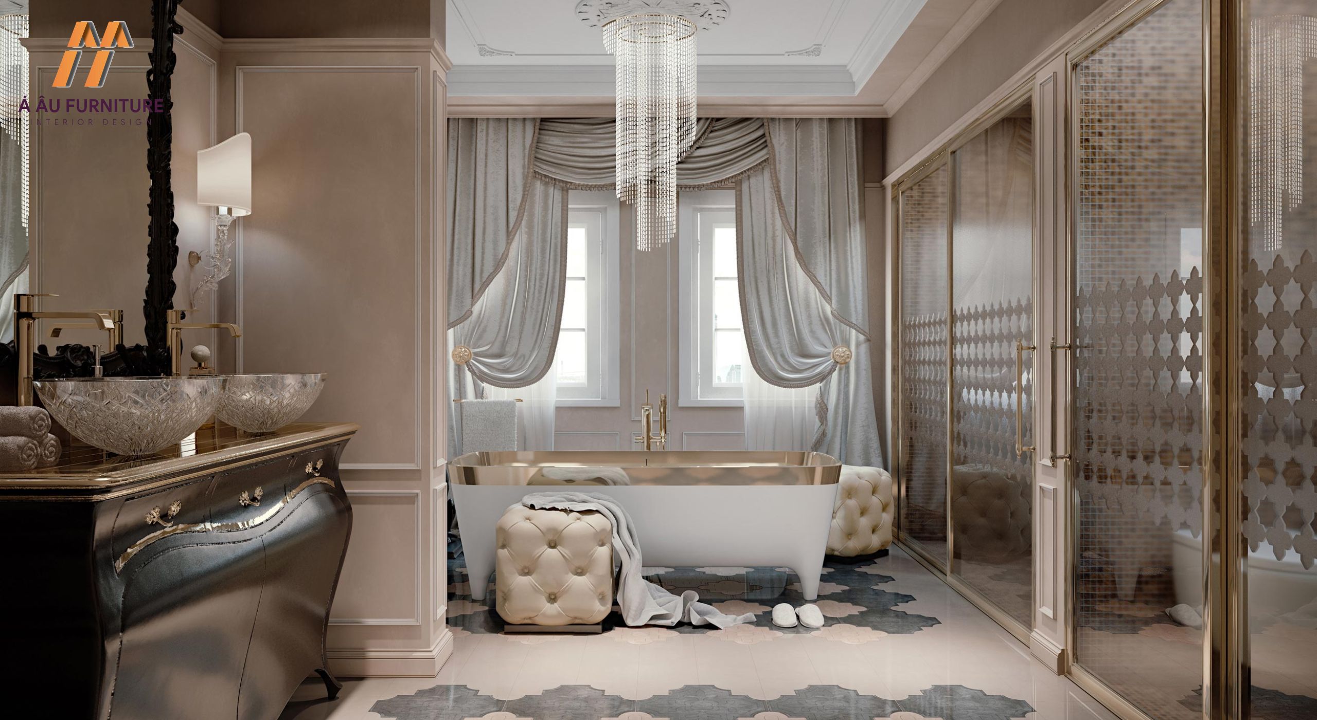 Phòng tắm master phong cách Tân cổ điển