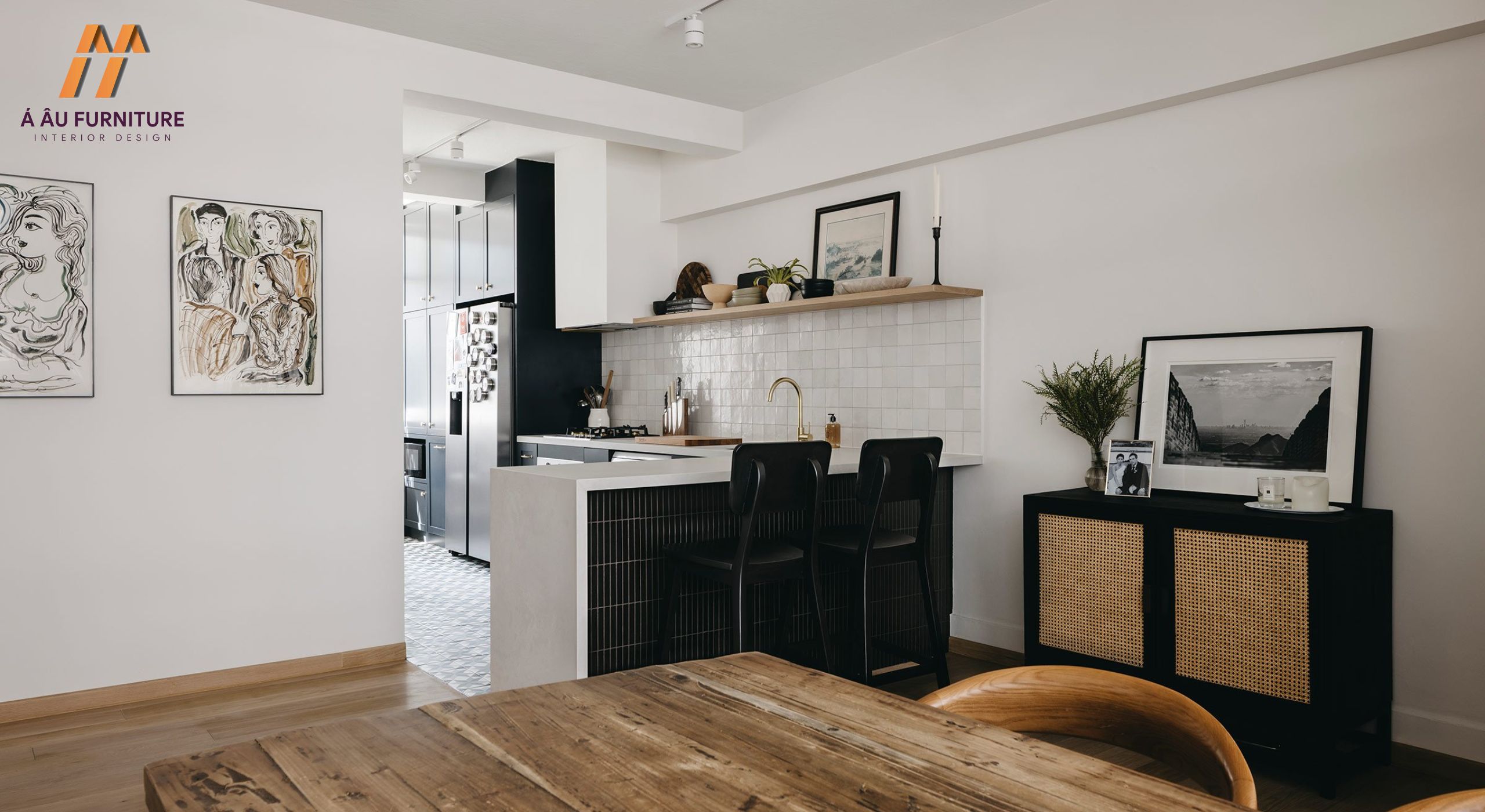 Căn hộ chung cư 55m2 theo phong cách hiện đại