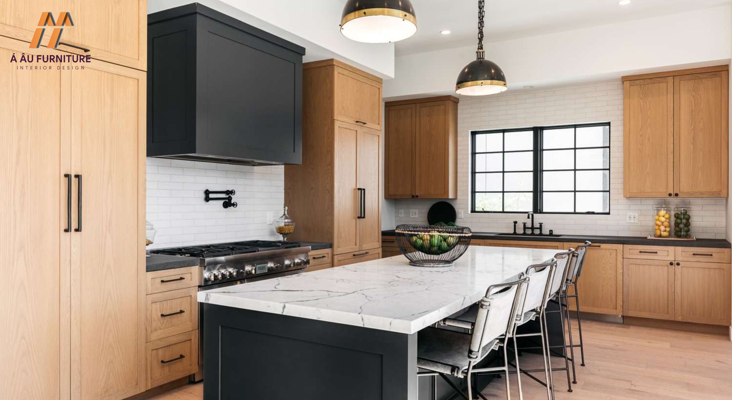 Mẫu thiết kế phòng bếp nhà cấp 4 bằng gỗ công nghiệp