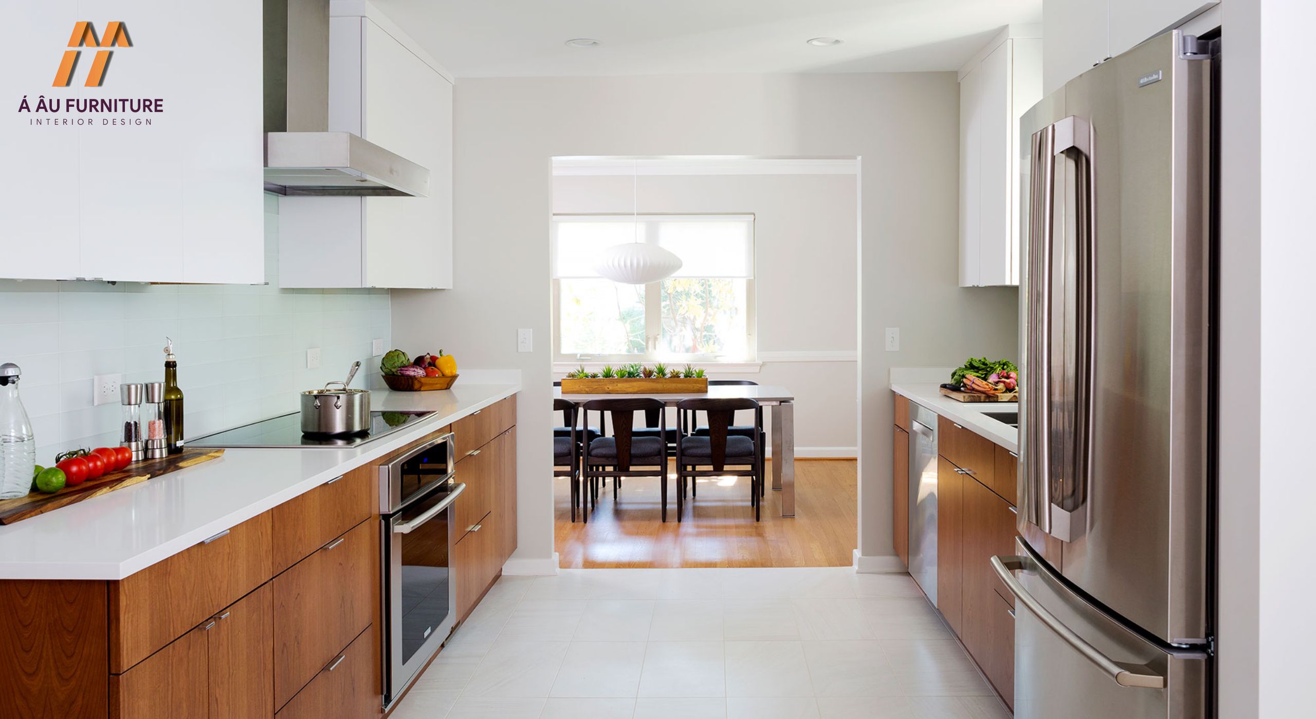 Mẫu thiết kế phòng bếp nhà cấp 4 bằng gỗ công nghiệp