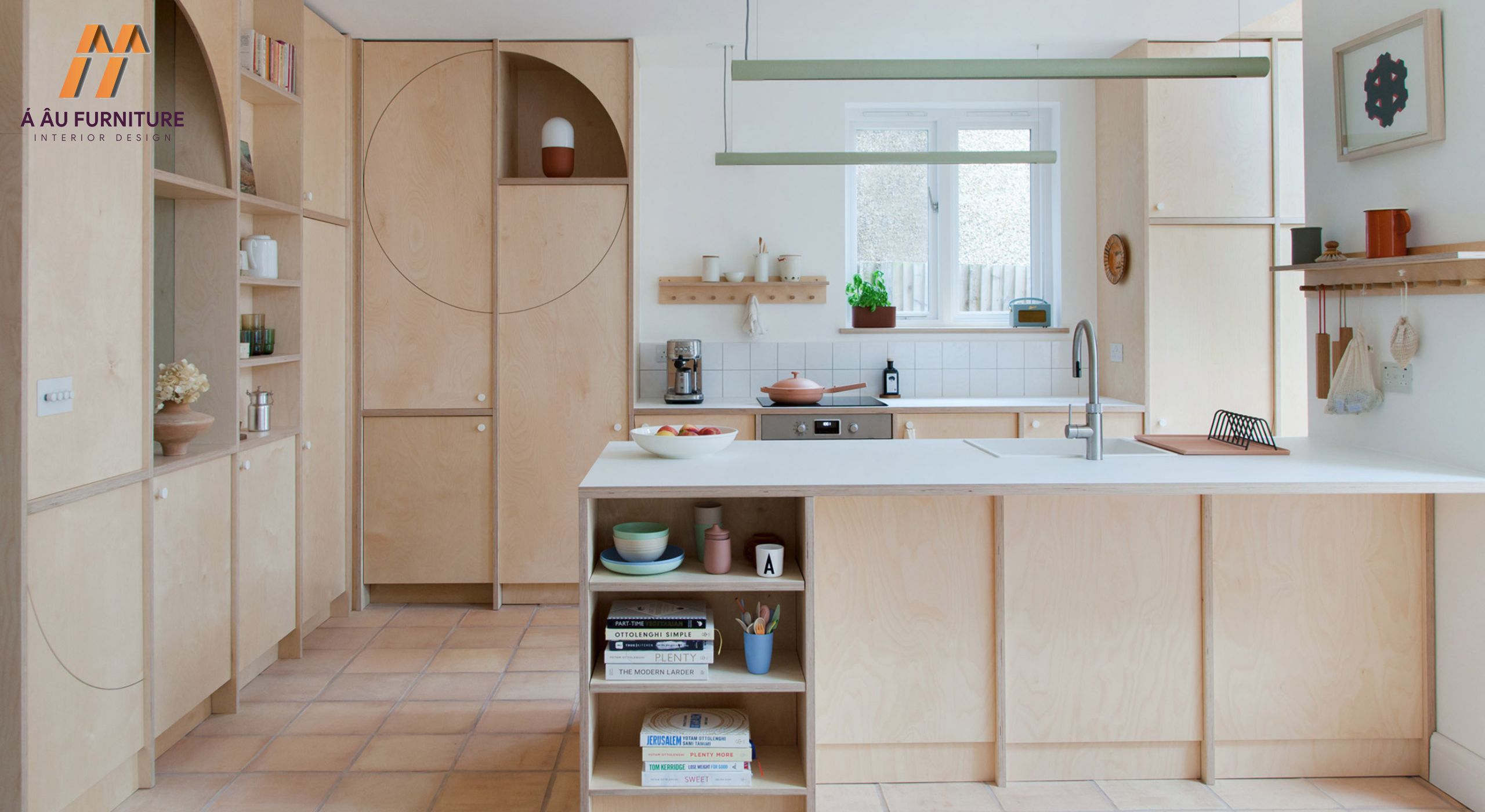 Mẫu thiết kế phòng bếp nhà cấp 4 bằng gỗ công nghiệp