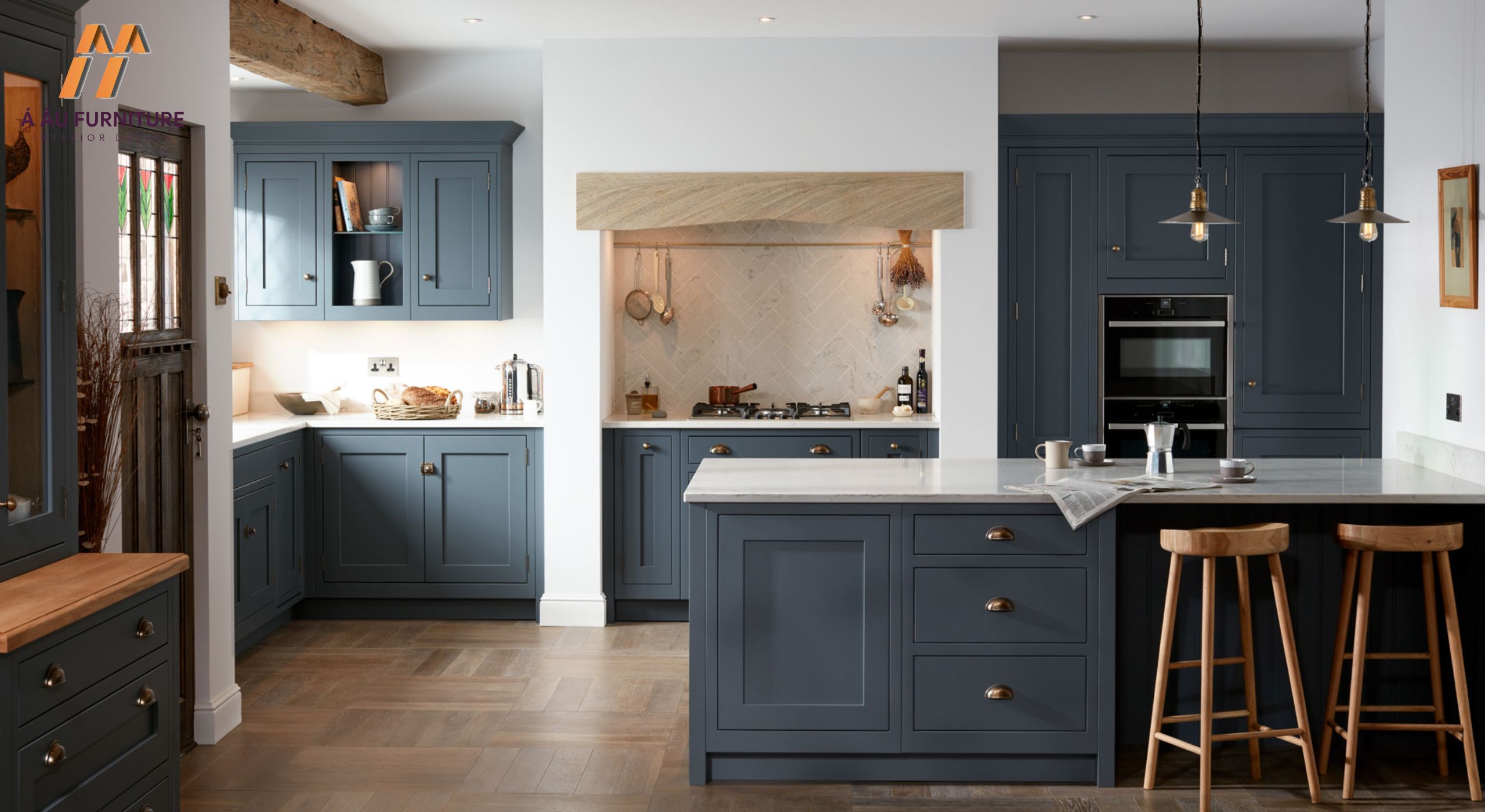 Mẫu nhà bếp nhà cấp 4 có đảo bếp