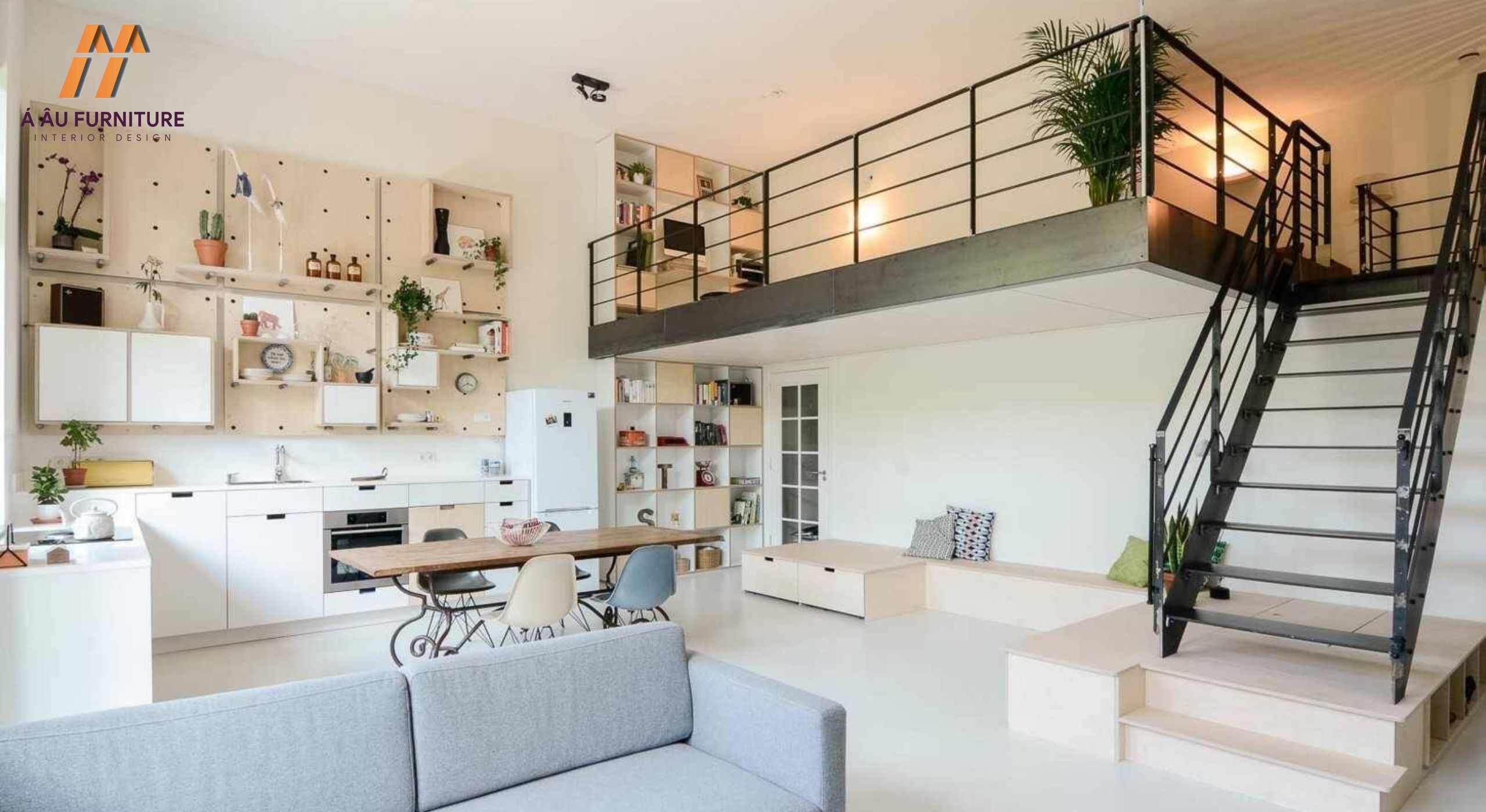 nhà cấp 4 có gác lửng