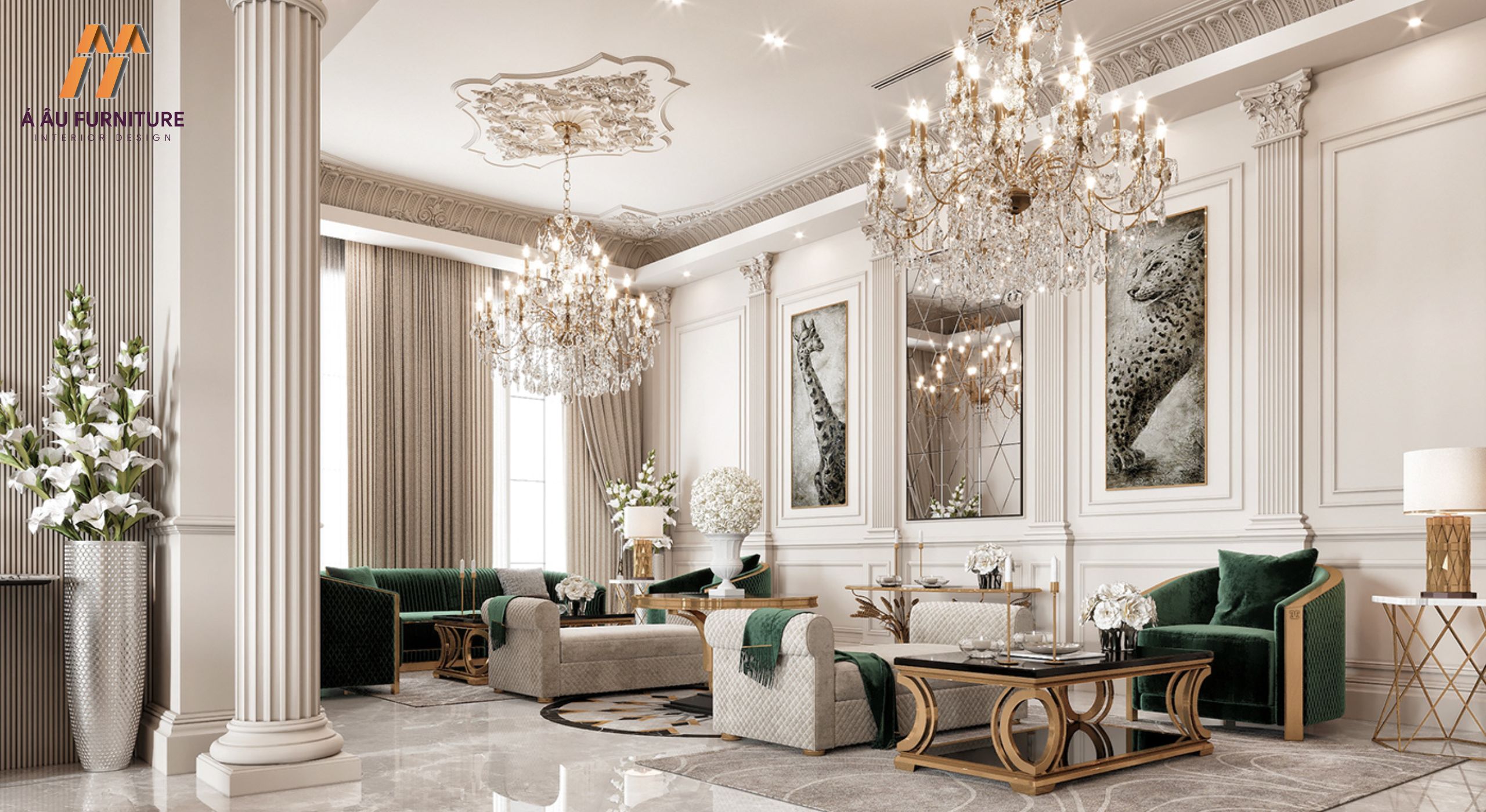 Mẫu phòng khách cổ điển phối màu độc đáo