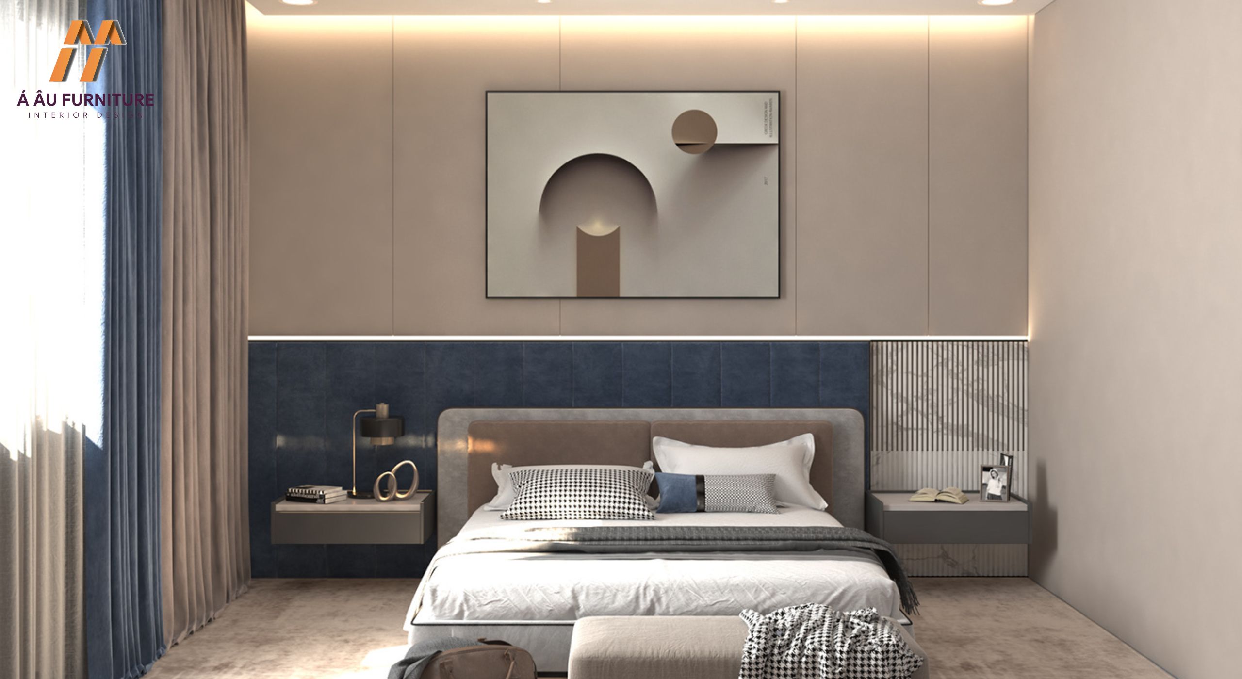 Phòng ngủ nhỏ 10m2 với gam màu tươi sáng