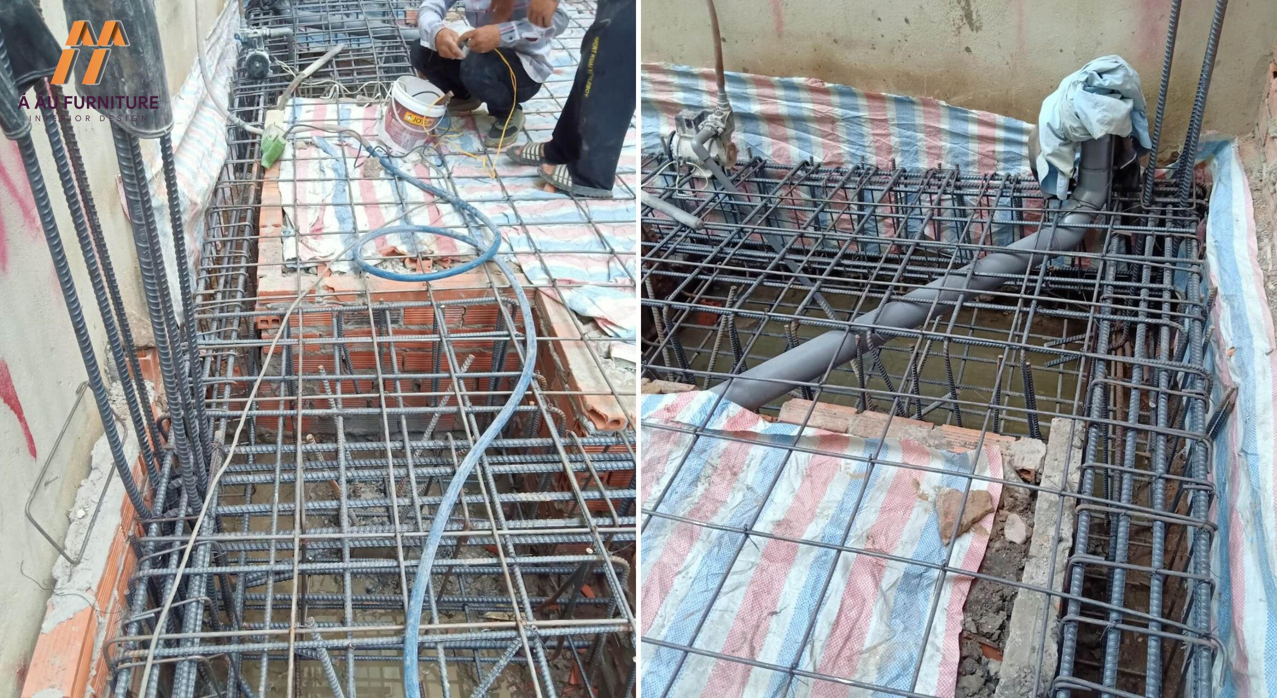 Công tác xây móng 