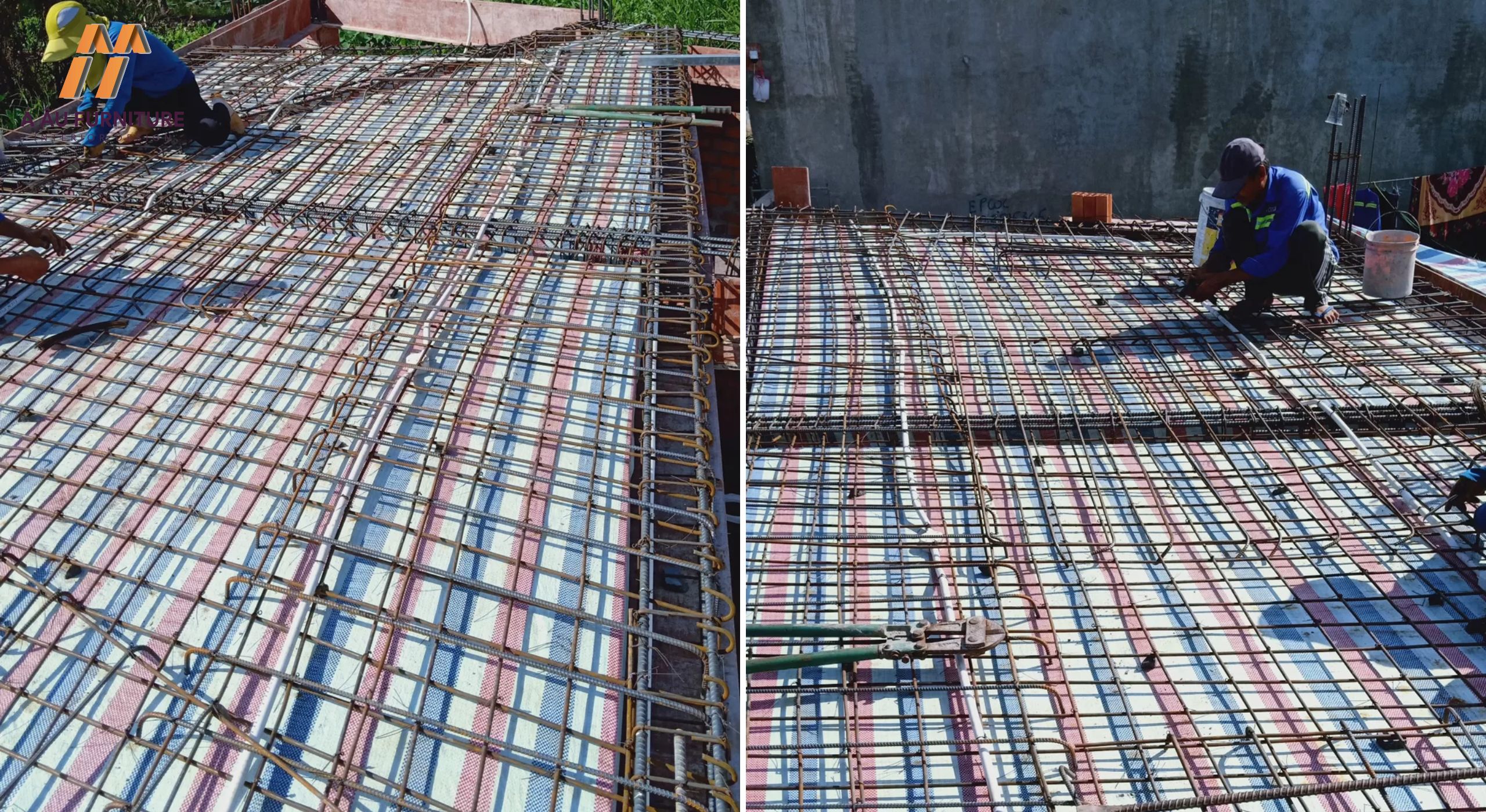 Cốt thép sàn và hoàn thiện đổ bê tông tầng lửng