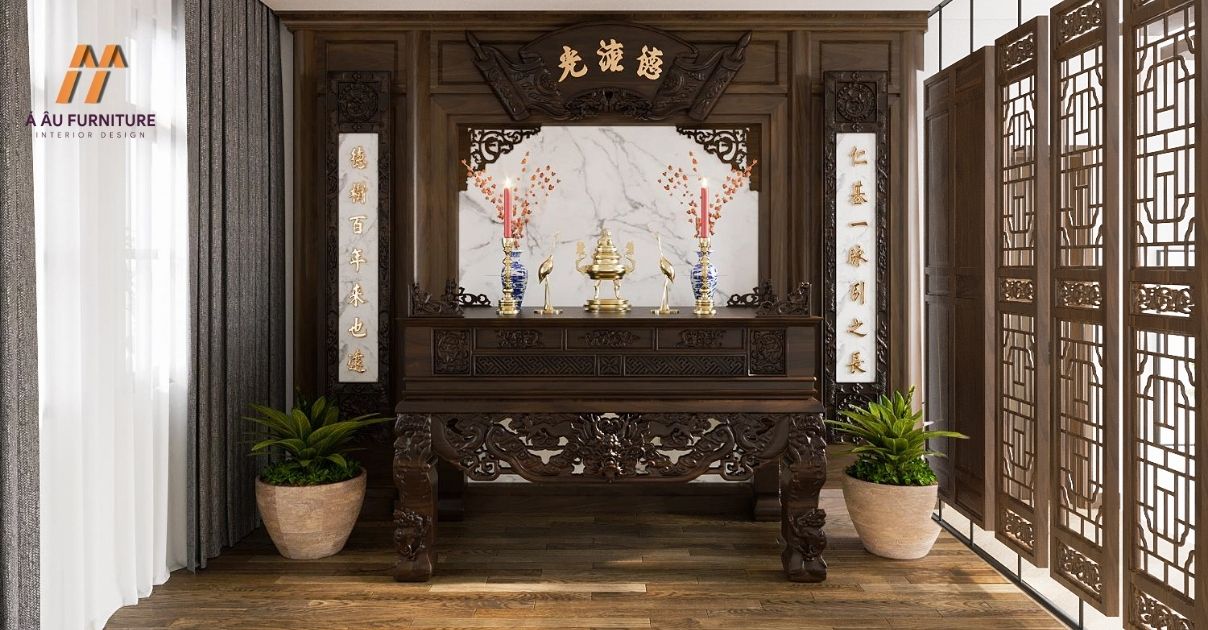Thiết kế nội thất phòng thờ đẹp