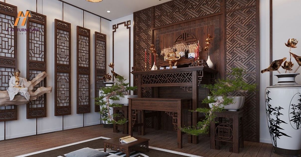 Thiết kế nội thất phòng thờ đẹp