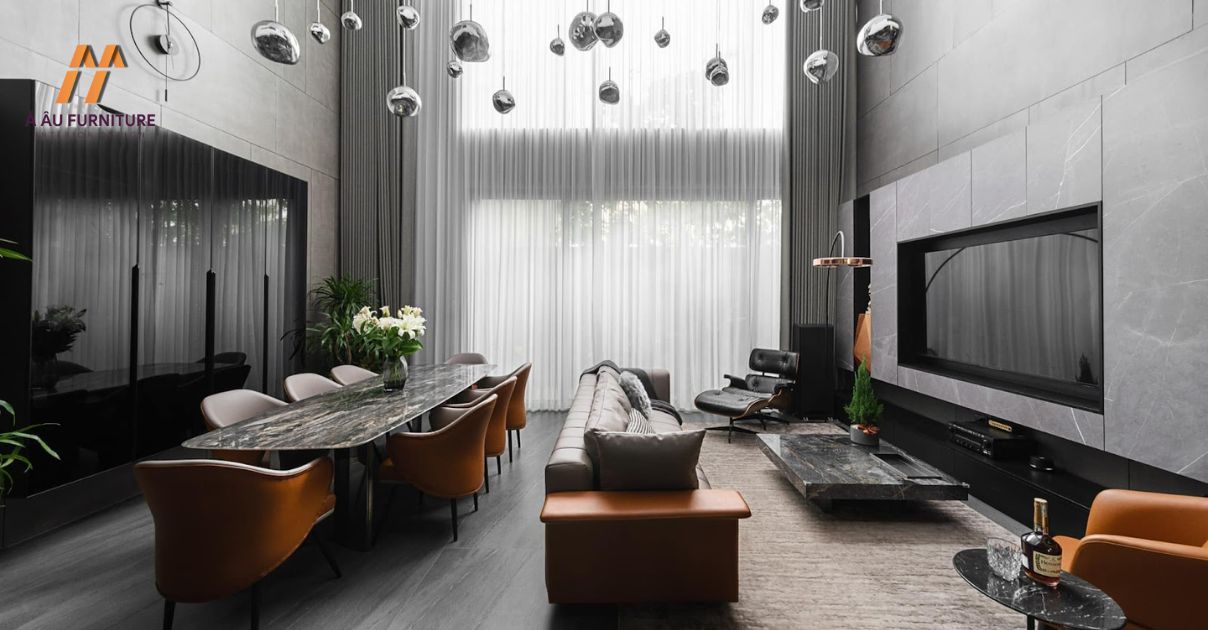 Mẫu nhà phố 150m2 - 3 phòng ngủ được thiết kế theo phong cách công nghiệp